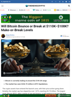 Will Bitcoin Bounce or Break at $110K–$108K? Make-or-Break Levels