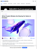 Crypto Whales are Buying LTC, SPX, ONDO For October Gains