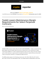 Toobit Lowers Maintenance Margin Requirements for Select Perpetual Contracts