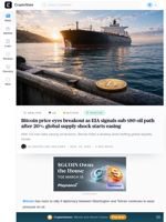 Bitcoin climbs as US-Iran 'peace talks' eases oil price pressures