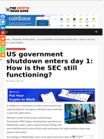 US government shutdown enters day 1: How is the SEC still functioning? - The Crypto News Wire