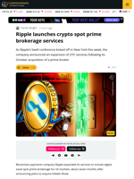 Ripple Launches Crypto Spot Prime Brokerage Services