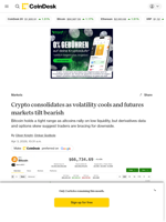 Bitcoin rangebound as altcoins rally while derivatives signal downside risk: Crypto Markets Today