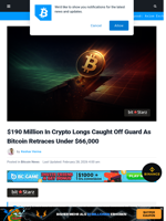 $200M In Crypto Longs Caught Off Guard As Bitcoin Hits $66K