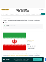 Iran airs footage from seized vessel in Strait of Hormuz escalation