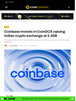 Coinbase invests in CoinDCX Indian crypto exchange at 2.45B