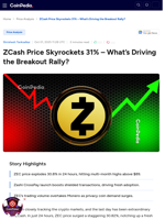 ZCash Price Skyrockets 31% - What’s Driving the Breakout Rally?