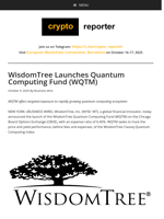 WisdomTree Launches Quantum Computing Fund (WQTM)