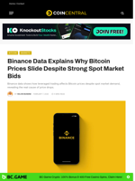 Binance Data Explains Why Bitcoin Prices Slide Despite Strong Spot Market Bids