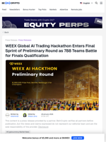 WEEX AI Trading Hackathon Enters Final Stage With 788 Teams
