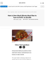 Here is How Much Bitcoin Must Rise to Turn 0.01 BTC to $5,000