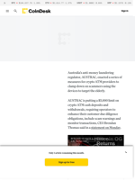 Australia AUSTRAC Cracks Down on Crypto ATM Providers as Scammers Target the Elderly