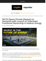 WLTH Opens Private Markets to Everyone with Launch of Tokenised Fractional Ownership in Hadron Energy