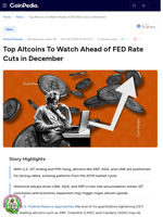 Top Altcoins To Watch Ahead of FED Rate Cuts in December