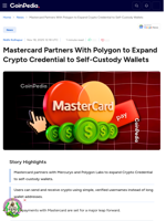 Mastercard Partners With Polygon to Expand Crypto Credential to Self-Custody Wallets