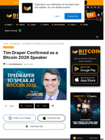 Tim Draper Confirmed As A Bitcoin 2026 Speaker