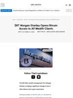 $8T Morgan Stanley Opens Bitcoin Access to All Wealth Clients