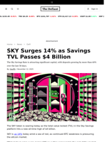 SKY Surges 14% as Savings TVL Passes $4 Billion - 