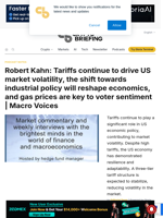 Robert Kahn: Tariffs continue to drive US market volatility, the shift towards industrial policy will reshape economics, and gas prices are key to voter sentiment | Macro Voices