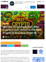 VeChain Price Prediction After Crypto Crash: Which Is The Best Crypto To Buy Now Under $1 | Live Bitcoin News