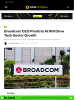 Broadcom CEO Predicts AI Will Drive Tech Sector Growth - CoinCentral