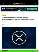 XRP Price Prediction as Wedge Breakout Eyes $2.30, Sell Walls Loom