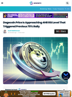 Dogecoin Price Is Approaching 4HR RSI Level That Triggered Previous 70% Rally