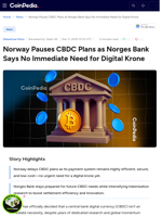 Norway Pauses CBDC Plans as Norges Bank Says No Immediate Need for Digital Krone