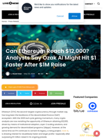 Can Ethereum Reach $12,000? Analysts Say Ozak AI Might Hit $1 Faster After $1M Raise | Live Bitcoin News