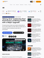 'Mining Grid' Celebrates First Anniversary of Mining COREs with a Major Upgrade