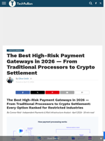 The Best High-Risk Payment Gateways in 2026 — From Traditional Processors to Crypto Settlement - TechBullion