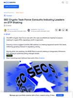 SEC Crypto Task Force Explores ETP Staking With Industry Input