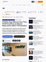 Fidelity Says Bitcoin Has Thin Profit Cushion as Macro Risks Drive 25% YTD Decline