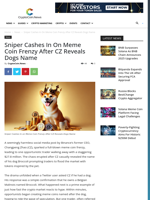 Sniper Cashes In on Meme Coin Frenzy After CZ Reveals Dogs Name - CryptoCoin.News