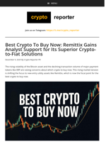Best Crypto To Buy Now: Remittix Gains Analyst Support for Its Superior Crypto-to-Fiat Solutions