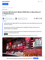 Istanbul Blockchain Week 2025 Sets Record In Crypto Events