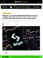 Bitget Launches BGUSD Stable Asset Certificate Backed by US Treasuries - CoinCentral