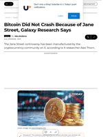 Bitcoin Did Not Crash Because of Jane Street, Galaxy Research Says - U.Today
