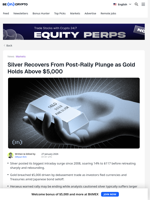 Silver Recovers After 7% Plunge From All-Time High