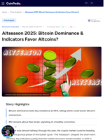 Altseason 2025: Bitcoin Dominance & Indicators Favor Altcoins
