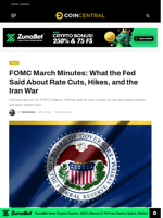 FOMC March Minutes: What the Fed Said About Rate Cuts, Hikes, and the Iran War - CoinCentral
