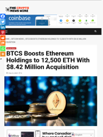 BTCS Boosts Ethereum Holdings to 12,500 ETH With $8.42 Million Acquisition - The Crypto News Wire