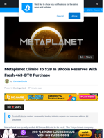Metaplanet Climbs To $2B In Bitcoin Reserves With Fresh 463‑BTC Purchase | Bitcoinist.com