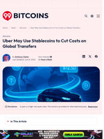 Uber Stablecoins Plan Aims to Cut Global Payment Costs