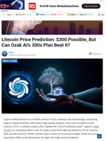 Litecoin Price Prediction: $300 Possible, But Can Ozak AI’s 300x Plan Beat It?