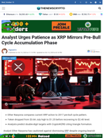 Analyst Urges Patience as XRP Mirrors Pre-Bull Cycle Accumulation Phase