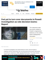 Fed yet to turn over documents in Powell investigation as rate decision looms: Report
