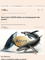Here's how ASTER whales are turning panic into profits! - AMBCrypto