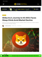 Shiba Inu's Journey to $0.0001 Faces Steep Climb Amid Market Decline - CoinCentral