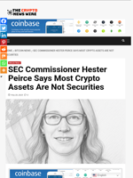 SEC Commissioner Hester Peirce Says Most Crypto Assets Are Not Securities - The Crypto News Wire